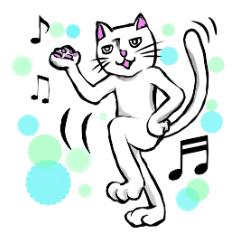 [LINEスタンプ] しろ☆ねこくん