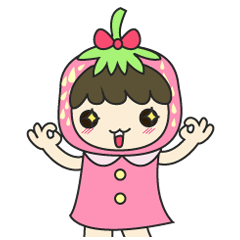 [LINEスタンプ] strawberry cute girl