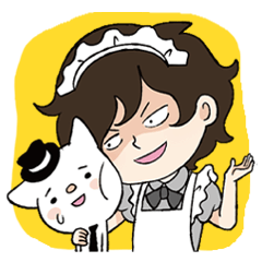 [LINEスタンプ] Mr. cats and angry maid