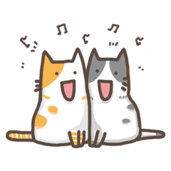 [LINEスタンプ] Cat slave diary - Two colors cat