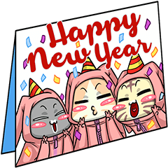 [LINEスタンプ] CatRabbit : New Year