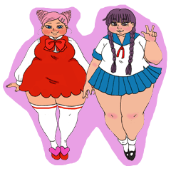 [LINEスタンプ] Girls Fat