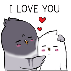 [LINEスタンプ] Pigeon Love love (ENG)