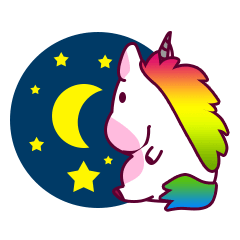 [LINEスタンプ] Unicorn Cartoon Fantasy Rainbow Setの画像（メイン）