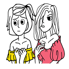 [LINEスタンプ] 2 young age body white