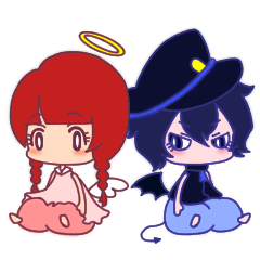 [LINEスタンプ] 天使ちゃんと悪魔ちゃん.