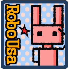 [LINEスタンプ] ピンクのうさぎ型ロボット「ロボうさ」の画像（メイン）