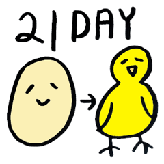 [LINEスタンプ] egg->chicken