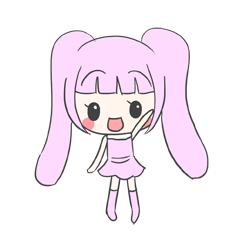 [LINEスタンプ] マシュマロツインテールガール