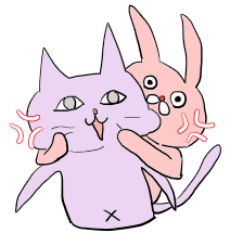 [LINEスタンプ] うさぴっぴとねこにゃん 2