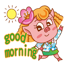 [LINEスタンプ] Floret Pig go to work