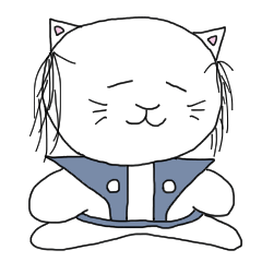 [LINEスタンプ] 落ち武者猫のハク