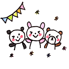 [LINEスタンプ] 顔の色がない動物たち。