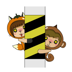 [LINEスタンプ] Fox sister and Monkey brother