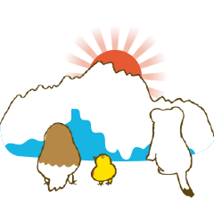 [LINEスタンプ] 冬の立山連峰に住む雷鳥とオコジョの富山弁の画像（メイン）