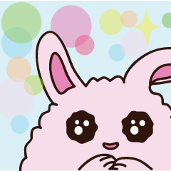 [LINEスタンプ] Fluffy A Little Fat Rabbit (EN)