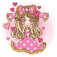 [LINEスタンプ] she like pink