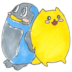 [LINEスタンプ] ポメラニアンとペンギン.1