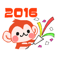 [LINEスタンプ] 2016年 猿のお正月