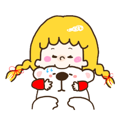 [LINEスタンプ] しろくまと女の子