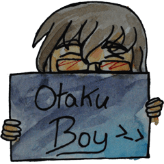 [LINEスタンプ] Otaku Boy >_>