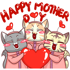 [LINEスタンプ] CatRabbit ; Mother's Day