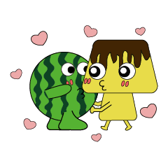 [LINEスタンプ] pudding＆watermelon