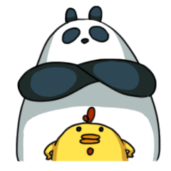 [LINEスタンプ] パンダと鶏 2:俺たちの家族