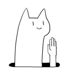 [LINEスタンプ] 穴から ネコスタンプ