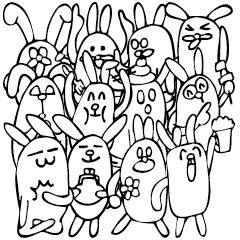 [LINEスタンプ] うさぎーランド 飲み会編