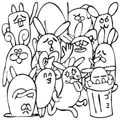 [LINEスタンプ] うさぎーランド 関西弁編の画像（メイン）