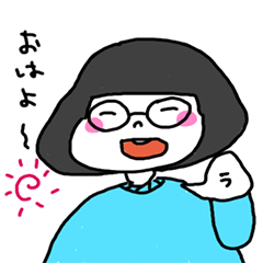 [LINEスタンプ] 黒髪ボブと金髪マッシュとその他モブ