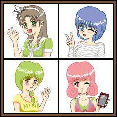 [LINEスタンプ] リサ イレーナ ニナ イヴァ＆all stars