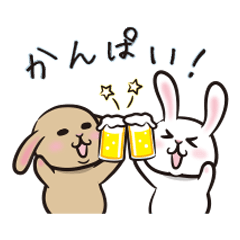 [LINEスタンプ] わたしはウサギになりたい ver.呑んだくれ