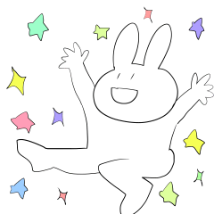 [LINEスタンプ] 表情のないウサギ