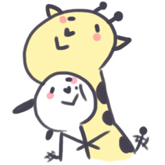 [LINEスタンプ] Dog and Giraffe