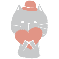 [LINEスタンプ] ハットをかぶったネコさんの画像（メイン）