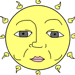 [LINEスタンプ] 会話に役立つシュールな顔のお月サンの画像（メイン）