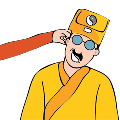 [LINEスタンプ] Uncle Oh is a nice monk！