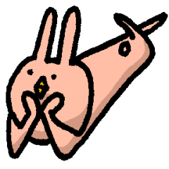 [LINEスタンプ] くちばしうさぎ