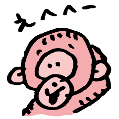 [LINEスタンプ] ピンクのおさるちゃん