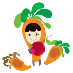 [LINEスタンプ] I ware carrot suit