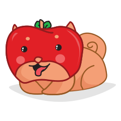 [LINEスタンプ] りんごの犬 リンゴケン