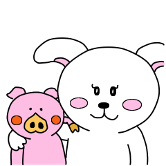 [LINEスタンプ] ウサ犬とおブっちゃん