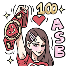 [LINEスタンプ] AsB - Comic Girls ＆ 100 Love +