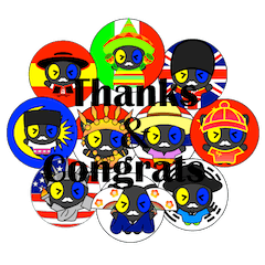 [LINEスタンプ] ありがとう＆おめでとう（10カ国対応）