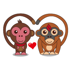 [LINEスタンプ] Naughty Luckily Monkey
