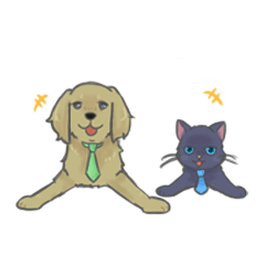 [LINEスタンプ] friendly cat＆dog