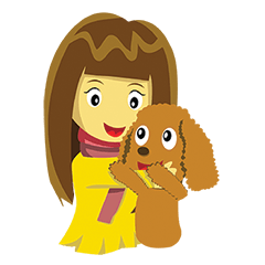 [LINEスタンプ] Grace and Her Puppy