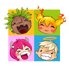 [LINEスタンプ] Four Funny Friends